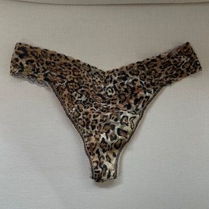 NWOT Signature Lace Low Rise Thong Hanky Panky Brown Leopard - OS